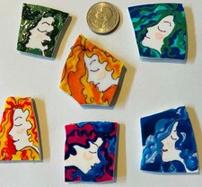 Mosaic Craft Supplies Tools - Beautiful Girls - Abstract Hand Painted Tiles E677