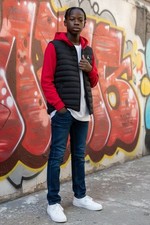 NWT Air Jordan Nike Boys Legend Black Red Hybrid Full Zip Jacket Youth Size S