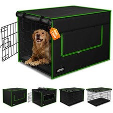 GUYISS Ventilated Dog Crate Cover,Double 48''L 30''W 33''H, Black Basic