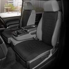LuxeFit Black Seat Covers for Cars Trucks Van SUV 2 Pack , Solid Black