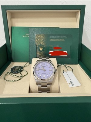 Rolex Oyster Perpetual 41MM 134300 Lavender Dial Stainless Steel 