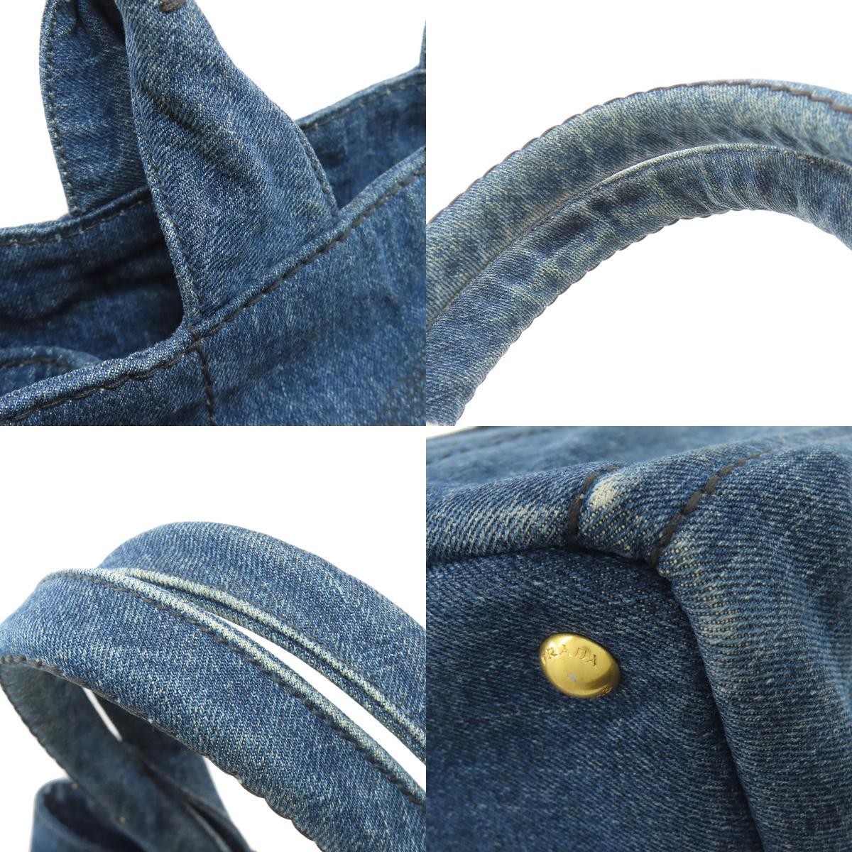 PRADA Canapa Tote Bag Denim Ladies Used from japan thumbnail 9
