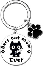 Cat Mom Gifts for Women Best Cat Mom Ever Keychain Gifts for Cats Lovers for Wom