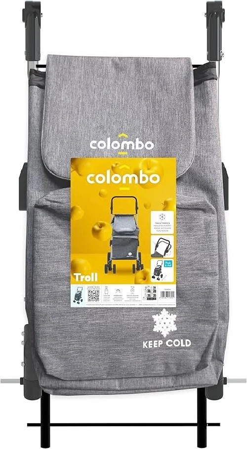 Colombo Carrello spesa TROLL Grigio 6 RUOTE 90X44X17,5 Cm Port 30kg Impermeabile - Immagine 3 di 4