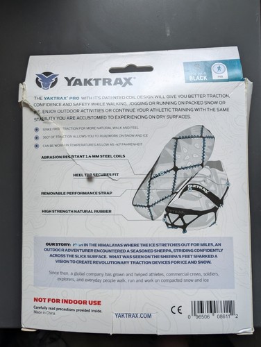Yaktrax YT08011 Pro Ice and Snow Traction Device Shoe, Size Small - Black - Picture 2 of 3