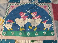 Handmade Small Baby Tie Quilt Puffy Winter Goose Geese Bird Imperfect