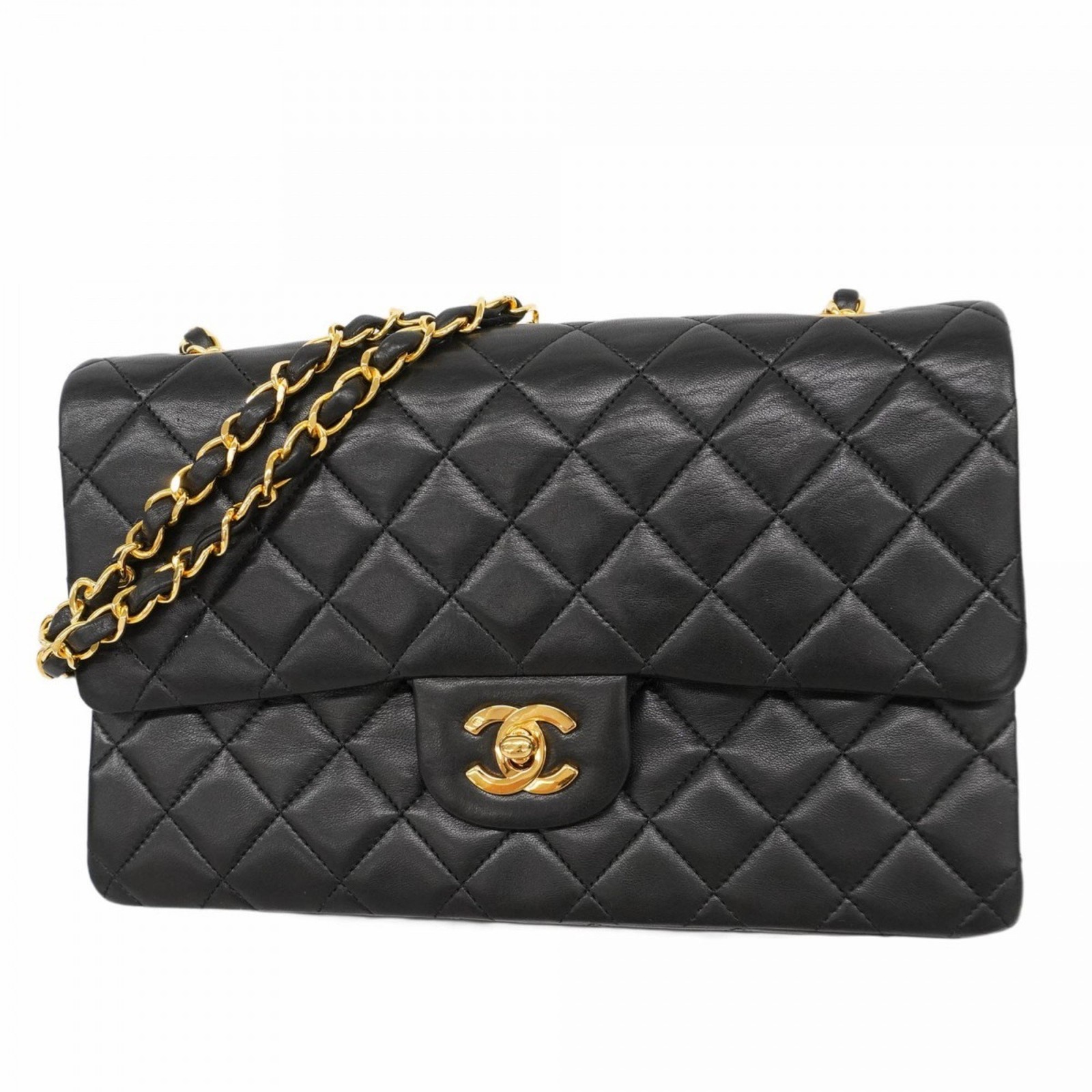 Chanel Lambskin Matelasse W Flap Chain Shoulder Bag in Brown for Women GZl1a03k-image