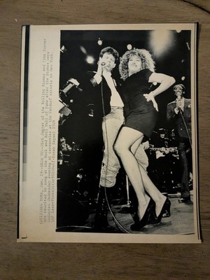 Mick Jagger & Tina Turner At The Rock & Roll Hall Of Fame 1989 AP LaserPhoto