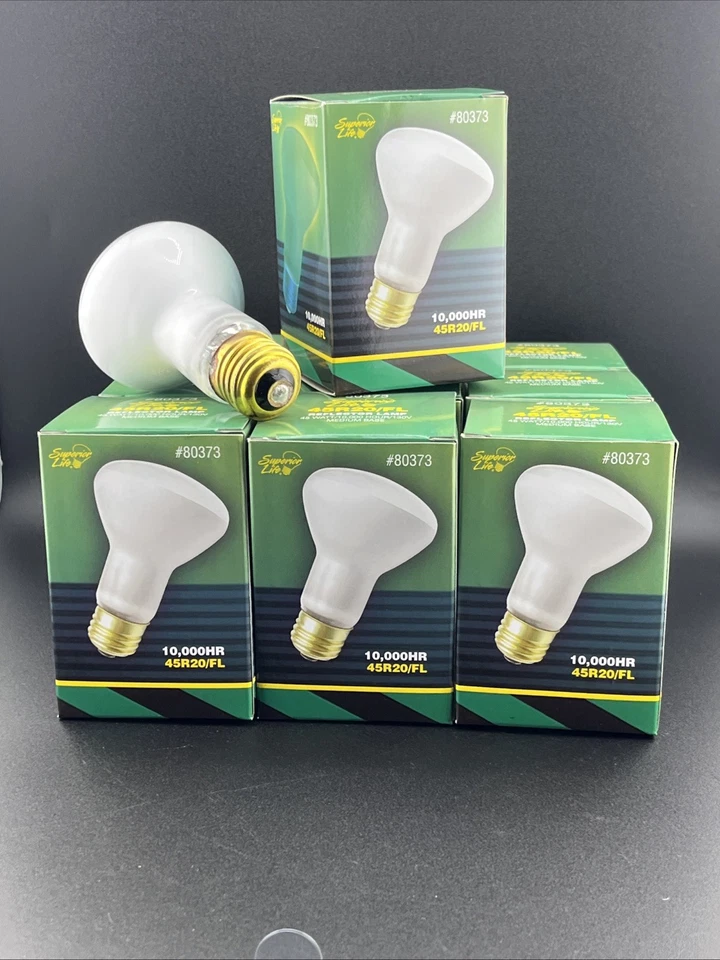 10 Pack 45R20/FL Dimmable Reflector Bulb 45W 120V R20 Medium E26 Base Frosted - Image 3 of 4
