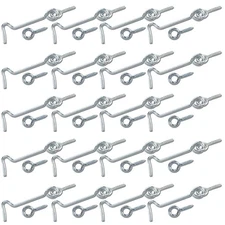 20 Sets 5" Heavy Duty Zinc Plated Steel Hook & Eye Door Cabin Latch Farm Barn