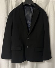 Izod Blazer Jacket Boys Size 12 Black 2 Button Polyester Blend