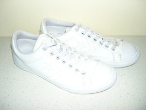 converse white leather trainers ladies