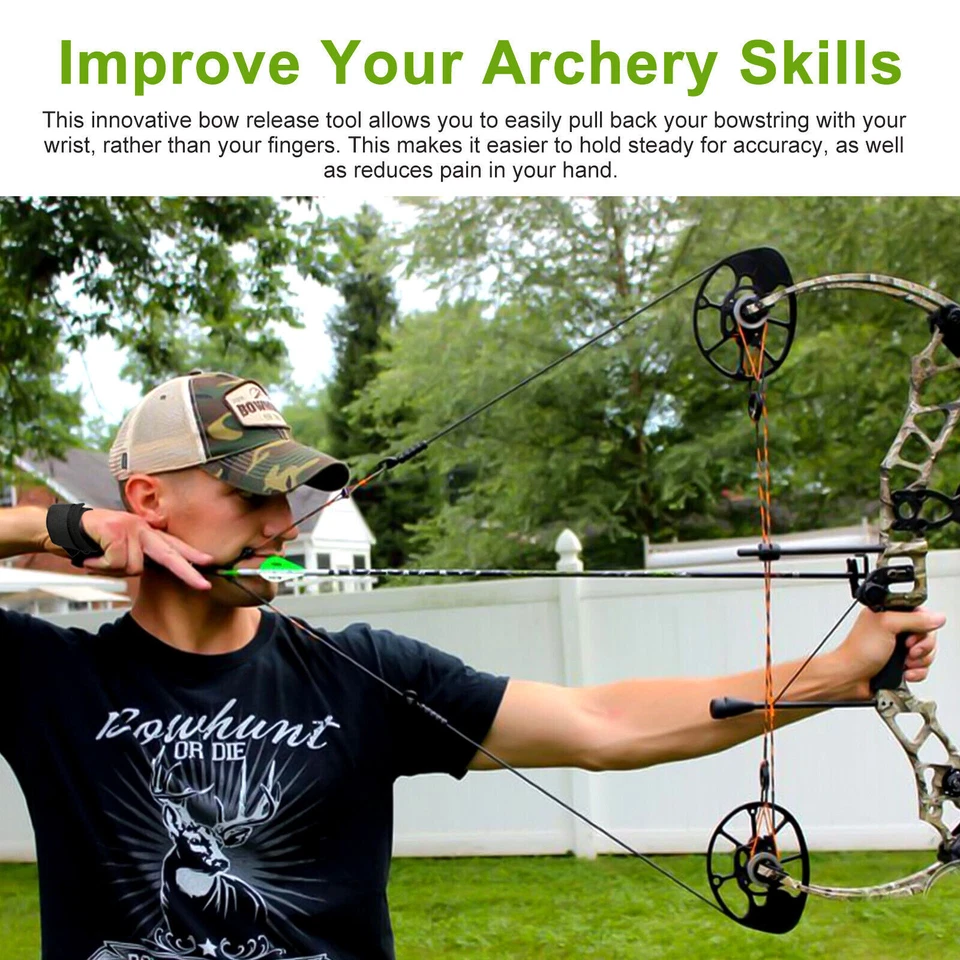 Archery Caliper Release Aid Trigger Wrist Strap Compound Bow Hunting Adult/Youth - Image 3 of 4