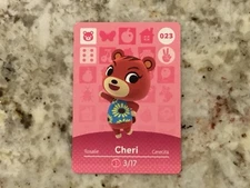 Cheri 023 Animal Crossing Amiibo Authentic Nintendo Mint Card From Series 1