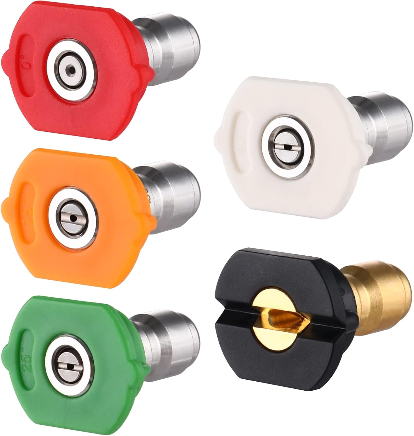 5 Sets Pressure Washer Tips with 1/4'' Quick Connector Compatible with Most Pres