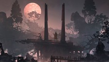 Landscape art samurai warrior environment sunset asian Custom Gaming Mat Desk