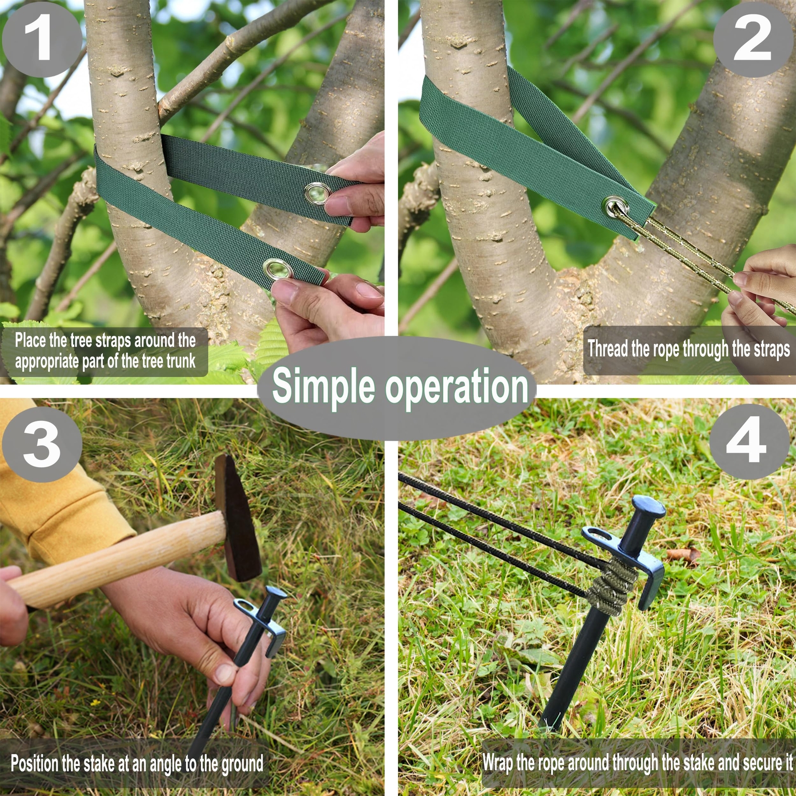 Tree Stake Kit Heavy Duty Tree Stake Kits Include 3 PCS Steel Stakes11 ...