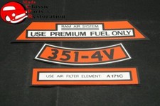 71 Ford Boss 351 Ram Air Aftermarket Air Cleaner Decal Set 3 Pieces