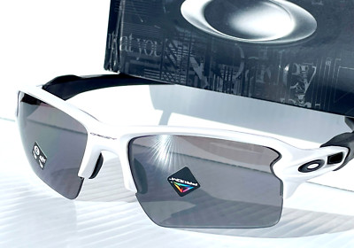 NEW Oakley FLAK 2.0 XL Shiny White POLARIZED PRIZM Black Lens Sunglass 9188-81