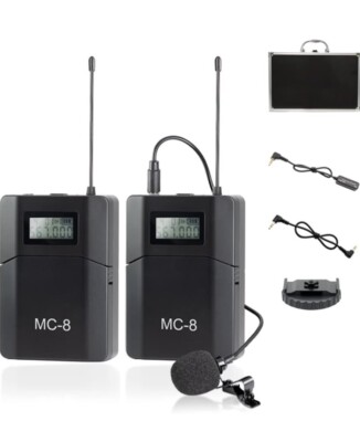 MC8 6-Kanal UHF kabelloses Lavalier Mikrofon Kamera Mikrofon 4 DSLR