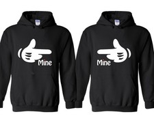 Caricatura Manos Minas - Mina Pareja SUDADERA CON CAPUCHA Día de San Valentín Boda Regalo Pareja Hoodi