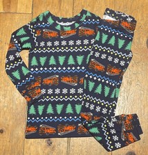 NWT Baby Gap Boys xmas holiday pajamas firetruck fire truck fair isle 2t 2