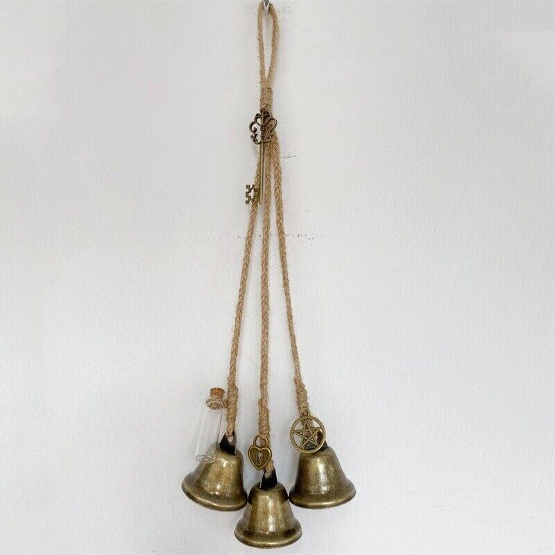 Witch Bells Wind Chimes Hemp Twine Wall Hanging Door Handle Blessing Wall Decor eBay