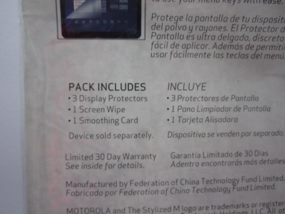 Motorola Xoom Tablet Display Screen Protector MOTMZ600   New - Image 4 of 4