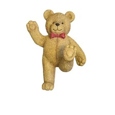 Vintage Resin 3D HOME INTERIORS KIDS Wall Hook Hanging Teddy Bear Bow Tie 7"