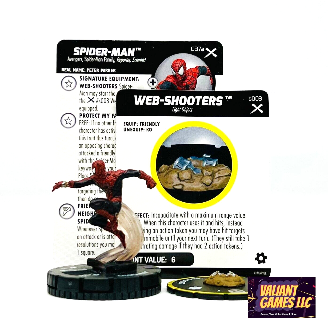 Marvel Heroclix SpiderMan 037a  Shooters s003 w/ Cards Earth X