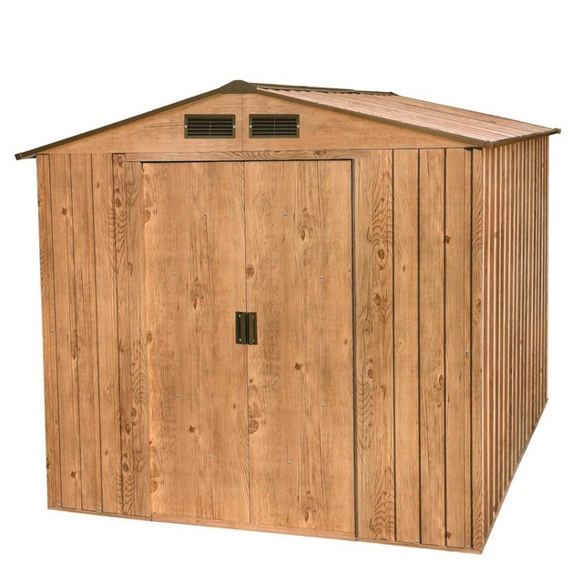 Tepro 7432 Metallgeratehaus Riverton 6x6 Holz Dekor Eiche Mit