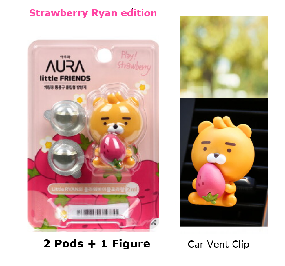 KAKAO Friends CAR Air Freshener Strawberry Ed. RYAN + FLORAL 2