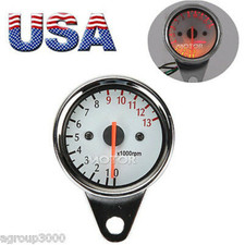Universal Motorcycle 12v Led Back Light Tachometer Tacho Gauge 0-13000rpm