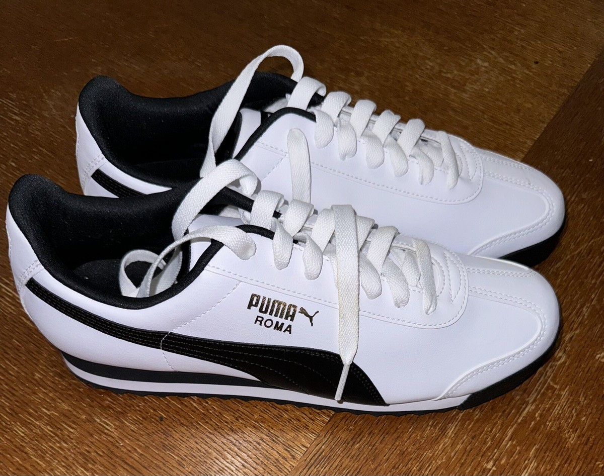 Puma Rom Mens White/Black Sneakers Casual Shoes 353572 size 11