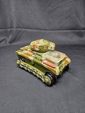 VINTAGE TIN LITHO TN JAPAN BATTERY OPERATED ARMY TANK 1960 S NON-WORKING READ