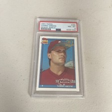 1991 Topps Desert Shield #486 TOMMY GREENE PSA 8 PHILLIES