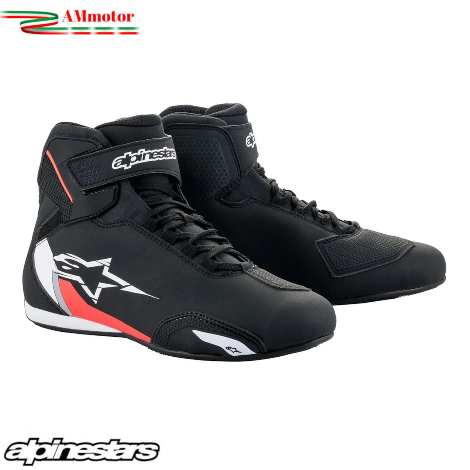 Schwarz Paar Hohe Schuhe Für Straßenmotorrad Alpinestars Sektor Road - Bild 4