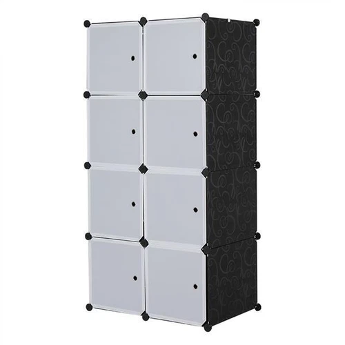 Multifunktionaler Modularer Schrank 8 Würfel Organizer Stapelbar Kunststoff Schwarz Platten - Bild 7 von 7