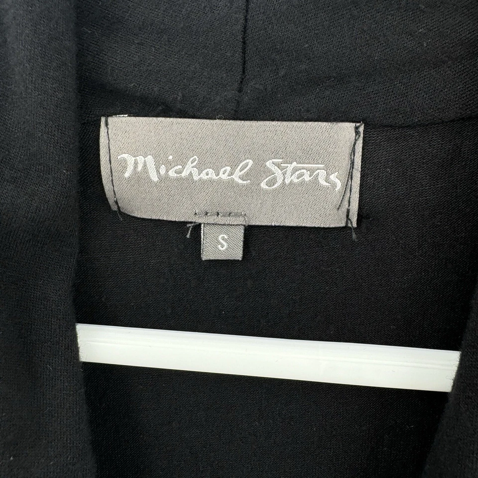 Maxi Vestido Michael Stars Mujer Pequeño Manga Larga Acanalado Negro Elástico Foto 3 de 4