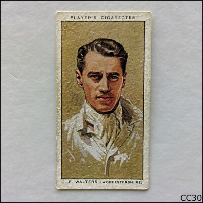 cricketers 1934 cigarette cards John Player Cricketers 1934 #31 C.F. Walters Cigarette Card (CC30)