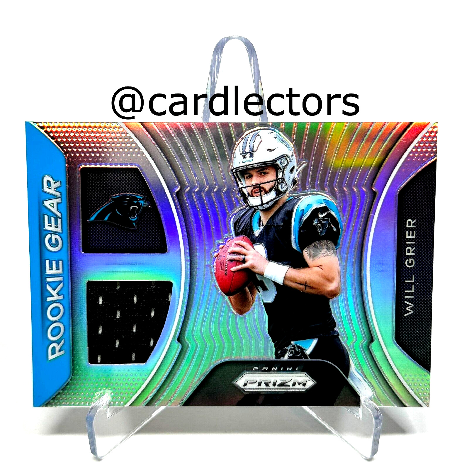 2019 Panini PRIZM Football WILL GRIER Rookie Gear #RG-WG Silver PRIZM PANTHERS