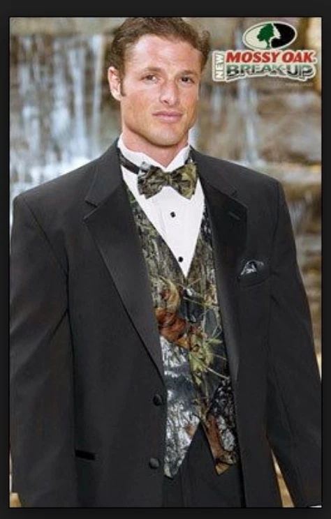 NEW Mossy Oak Camo Tuxedo Vest with Pockets Bow Tie All Sizes XTRA button |  eBay