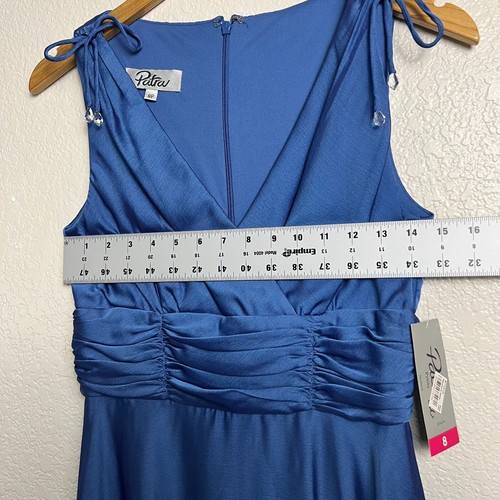 NWT Patra Two Tone Blue Purple Y2k V-Neck Fairycore Tasseled Dress Womens 8P - Picture 9 of 12