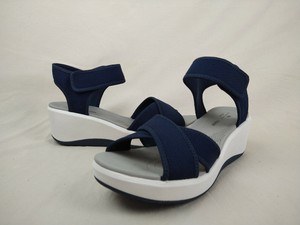 Clarks Cloudsteppers Cali Skye Navy Sports Wedge Sandals Women's Size 10 M US | eBay