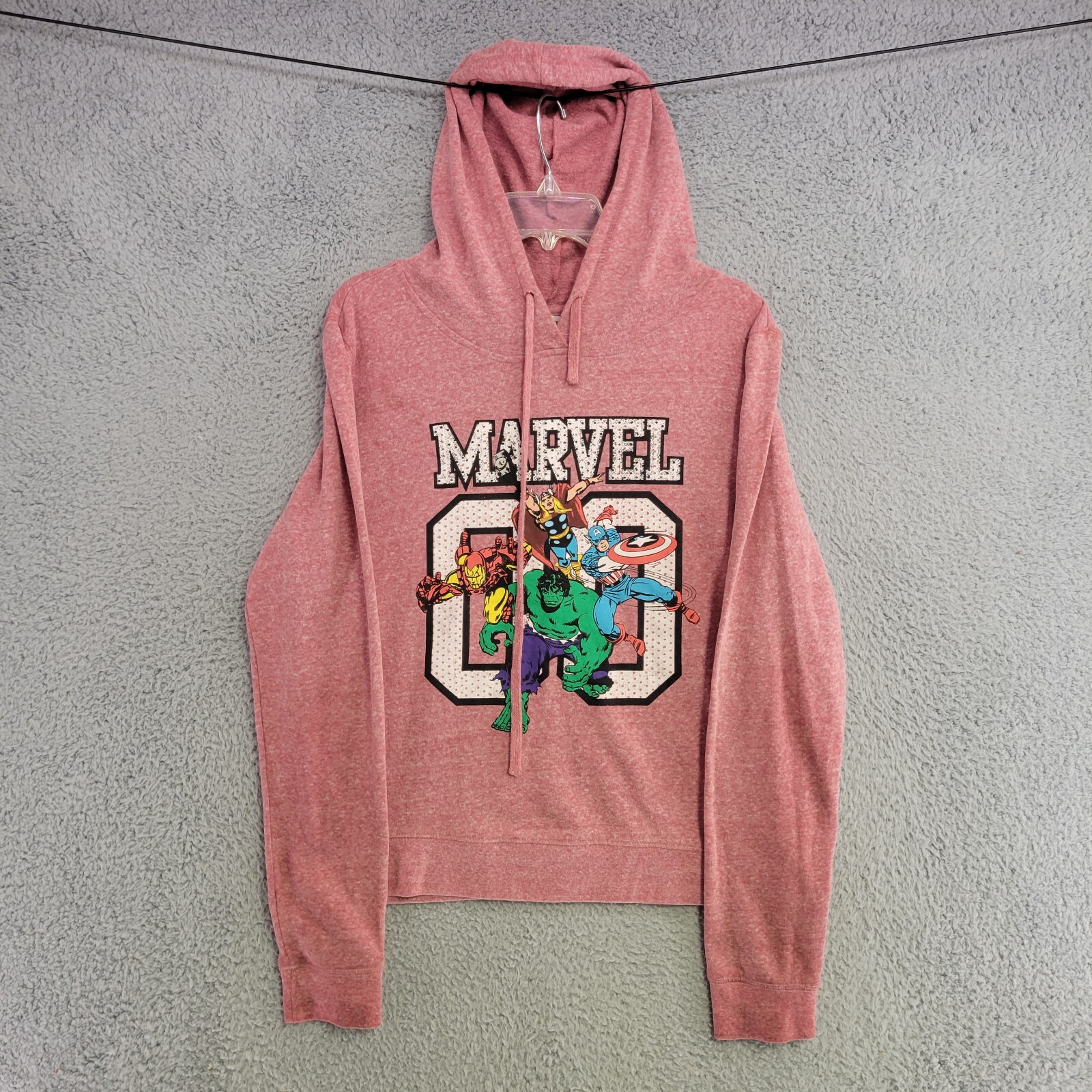 Marvel Sweater Womens L Large Purple Hoodie Pullover Sweatshirt Casual Big  Print | eBay