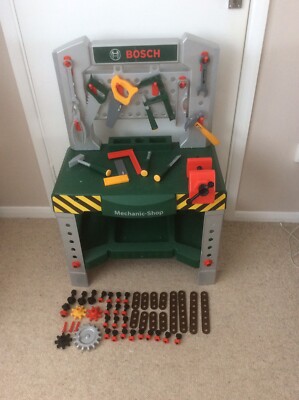 Kids Bosch Mechanic Shop Workbench Work Station With Tools UK