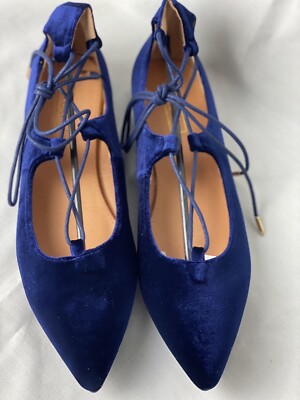 Navy Blue Ballet Flat Blue Lace Up Flats Lilley Gwen Womens Navy