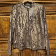 Chico's Jacket Women's 1 M/8 Foiled Bronze Metallic Croc Reptile NWT GIFT