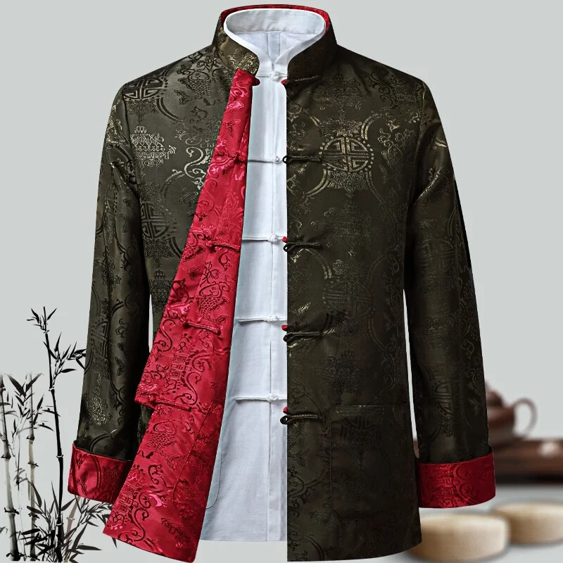 Men Chinese Shirt Kung Fu Coats Tang Suit Traditional Chinese Jackets ...