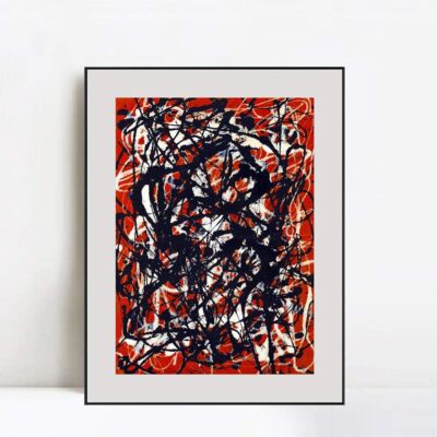 Framed Canvas Abstract Art Free Form by Jackson Pollock Wall Art Home Decor